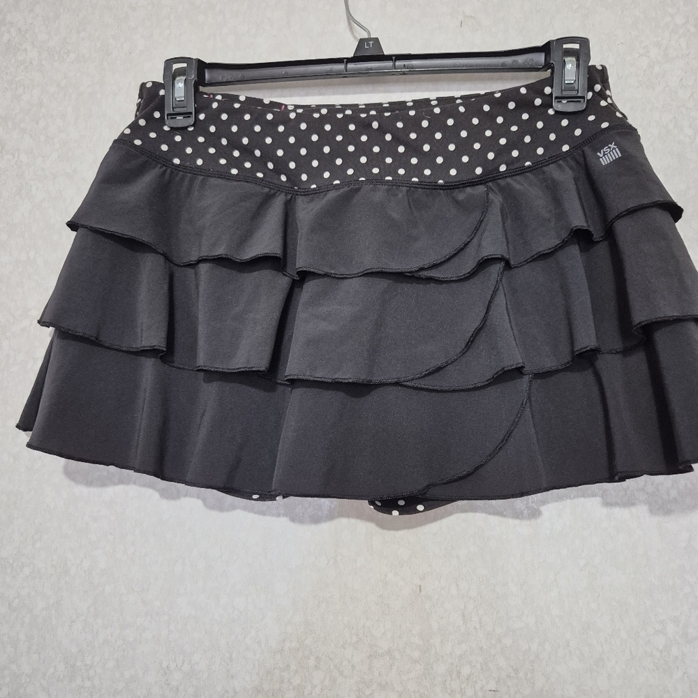 VSX Black Bubble Mini Skirt with Ruffled Tiers...SIZE:L - Picture 6 of 11